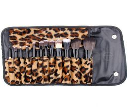 12pcs per Set Women Pro Makeup Brush Set Cosmetic Tool Leopard Bag Beauty Brushes Kit RRA38961724082