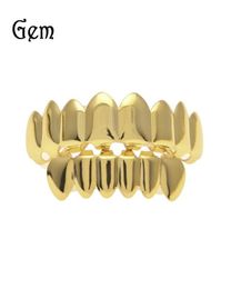 Hip Hop Gold Teeth Grillz Top Bottom Grills Dental Mouth Punk Teeth Caps Cosplay Party Tooth Rapper Jewellery Gift XHYT100184152041646844