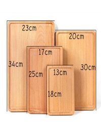 Wooden Serving Plate Beech Wood Plates Dishes Rectangular Cake Dessert Dish Fruit Sushi Platter Tea Server Tray Kitchen Tableware 6575077