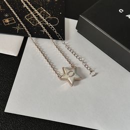 Boutique 18k Gold-Plated Necklace Designed A Star Shaped Designer For Fashionable Cute Girls High Quality Romantic Love Gift Box For Birthday Parties