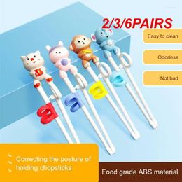 Chopsticks 2/3/6PAIRS Cartoon Animal Light Weight Cutlery Training Non-slip Bpa Free Funny