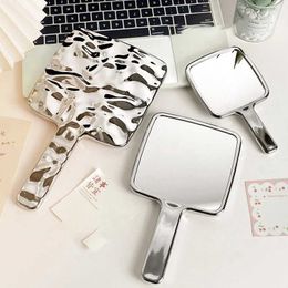 Compact Mirrors New square handheld makeup mirror mini travel metal portable beauty Q240509