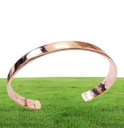 Pure Copper Magnet Energy Health Open Bangle Plated Rose Gold Colour Simple Bracelet Healthy Healing Jewellery Gift95621206093327