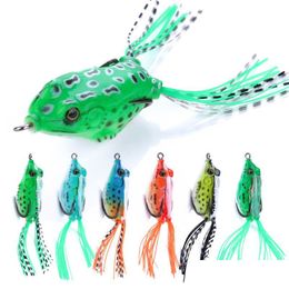 Baits Lures Hengjia 60Pcs Topwater Frog With High Carbon Soft Bait 5.5Cm 12.5G Fresh Water Bass Minnow Fishing Lure Fo003 Drop Deliver Otnik