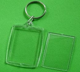 Clear Acrylic Plastic Blank Keyrings Insert Passport Po Frame Keychain Picture Frame Keyrings Party Gift5302148