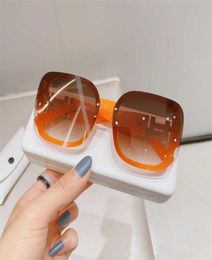 Square Sunglasses Women Black Oversized Sun Glasses Female Retro Vintage Big Frame Gradient Mirror Y2203178842103