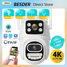 IP Cameras 8MP 4K PTZ Wifi dual lens camera with dual screen outdoor IP camera automatic tracking security monitoring camera d240510