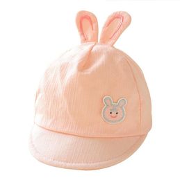 Solid Cotton Newborn Baby rabbit Ear Girls Boys Sun Hats 2024 Spring Summer Baby Clothing Accessories