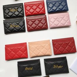 2022Ss F W Classic Mini Flap Tiny Card Holder Bags Caviar Calfskin Lambskin Genuine Leather Luxury Designer Womens Wallet With Box7 5x1 262r