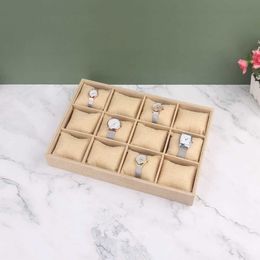 Jewellery Boxes High Quality Luxury Linen Jewellery Display Bracelet Organiser Tray Bangle With Pillow Cushion