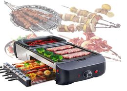 1800W Household Electric Grill Pot Barbecue Grill Machine Household Elecitrc BBQ Furnace Griddle with pot Cooker220V12182761372435