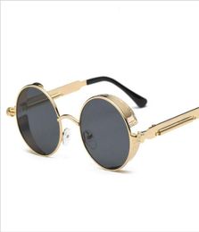 Round Steampunk Sunglasses Men Women Fashion Mirror Glasses Brand Designer Retro Glass Frame Vintage Sunglasses UV400 Gothic9316659