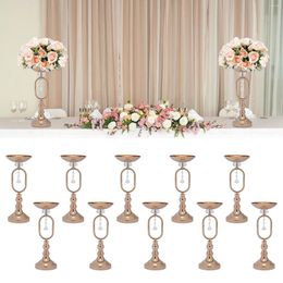 Vases 15.6in Tall Gold Pillar Candle Holder Table Decor Centrepiece For Dining Room Flower Stand Anniversary Party