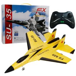 FX620 RC Plane Drone SU35 2.4G Fixed Wing Fighter Electric Toys Airplane Glider EPP Foam Toys Kids Boys Gift 240510