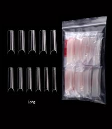 550 Pcsbag ExtraLong False Nail Tips C Curved Full Cover Fake Nail Tip Clear Nature Acrylic Nails DIY Salon Manicure Supply4314511