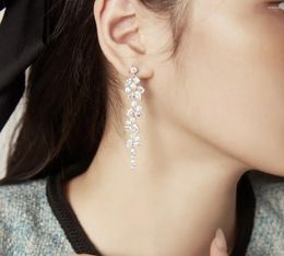 Dangle Earrings Zircon Tassel Long For Women 2024 Vintage Eardrop Jewellery Gifts Teen Girls