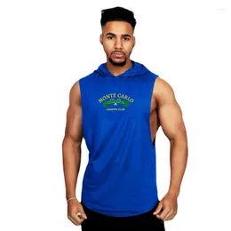 Men's Tank Tops Restock Mens Fahion Causal Printed Hoodyed Summer Bodybuilding Fitness Workou HOODY Vest Singlets