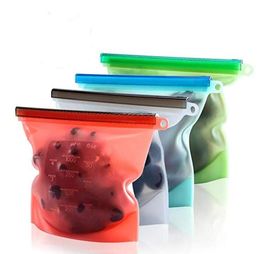 Reusable Grocery Silicone Food Bags Fresh Lunch Bag Sandwich Snack Liquid zer Bags Airtight Seal vegetable fruit Storage Bags 6454959