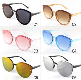 Children Sunglasses Nice Cute Cateye Frame Colorful Kids Sun Glasses 6 Colors Transparent 20pcslot Whole 30917774668