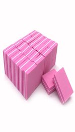 JEARLYU 20pcslot Nail File 100180 Doublesided Mini Nail Files Block Pink Sponge Art Sanding Buffer File Manicure Tools9731869