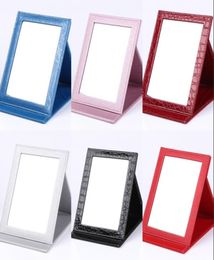 PU Folding Mirrors Small Size Candy Color Cosmetic Mirror Red Black Purple Multi Colors Cosmetics Accessories New Arrival 8hl L18678502