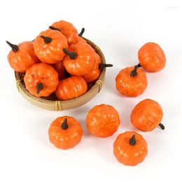 Decorative Flowers 12pcs Halloween Mini Artificial Pumpkin Simulation Vegetable DIY Craft Happy Festival Party Home Table Decoration Prop