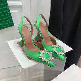 designer sandals crystal-embellished buckle pumps shoes spool heels sandals women's luxury designers dress shoe evening