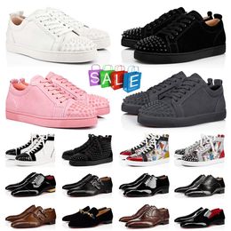 Luxo Christine Loubotin Homens Homens de Vestido Designer Sapatos christian louboutin 【code ：L】Soaskers Classic Black White Pink Purple Mens Shoes Business Big Size Trainers