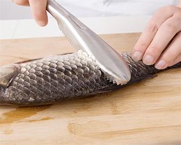 Stainless Steel Cleaning Fish Knife Fish Skin Brush Clean Remover Peeler Scraper Kitchen Gadget seafood Cleaning Tools3047965