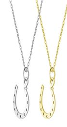 20PSC Gold Silver Horseshoe Necklace Women JewelryHorse Hoof Pendant Necklaces Lobster Clasp Chain Necklaces8132096