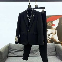 #1 Tasarımcı Moda Adam Takım Blazer Ceketler Erkekler İçin Katlar Stilist Mektup Nakış Uzun Kollu Günlük Parti Düğün Takımları Blazers M-3XL #78