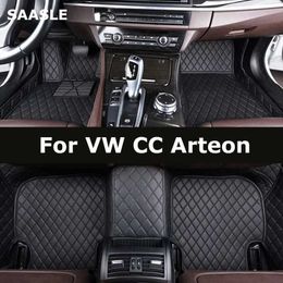 SAASLE Custom Car Floor Mats For VW CC Arteon Auto Carpets Foot Coche Accessorie T240509