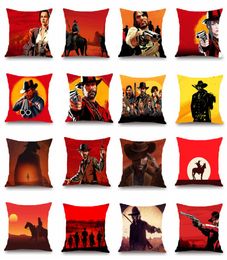 Popular Game Red Dead Redemption 2 Pattern Print Cotton Linen Polyester Throw Pillow Cases Car Cushion Cover Sofa Home Decor Pillo4261168