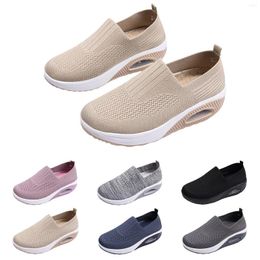 Casual Shoes Summer For Women 2024 Ladies Fashion Solid Colour Comfortable Flying Woven Non Slip Soft Sole Sneakers Trendy