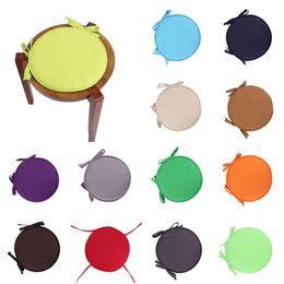 30 38cm Seat Cushion Round Garden Chair Pad Circular Removable Solid Sponge For Bistro Stool Tie-on Covers 176j