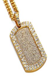 Fashion Hip Hop Jewelry Designer Men Iced Out Pendant Necklace Full Rhinestone 18k Gold Plated Dog Silver Long Chain Punk Rock Mens Necklaces9314647