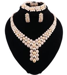 Fashion Bridal Jewellery Sets Women Round African Beads Jewellery Set Dubai Gold Colour Costume Indian Jewellery Set5712037