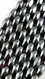 MIC 500 Pcs Black Magnetic Hematite Faceted Rhombus Seed Rice Beads Loose Beads Jewellery DIY Sell2869945