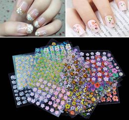 3D Nail Art Stickers Decals Manicure Flower Design Adhesive Water Transfer Sticker for Christmas 50Sheets5664497
