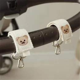 Stroller Parts Embroidered Bear Cartoon Hook Durable Universal Pushchair Clip Baby Hooks For Hanging Mommy Bags Diaper Bag Accessories