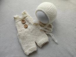 newborn photography props stretch wool mohair hat and pants