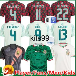 2024 Mexico soccer jersey H. LOSANO CHICHARITO G DOS SANTOS S.GIMENEZ 24 25 Men women kids kit sports football shirt sets training MEXICAN home away uniform Goalkeeper