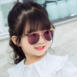 Sunglasses Fashion Girls Bow Metal Frame Kids Glasses Children Outdoor Goggles Party Eyewear Cute Style Sun 233W