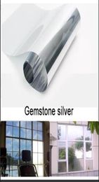 Gemstone Silver Waterproof Window Film 4050x400cm One Way Mirror Silver Insulation Stickers UV Rejection Privacy Films1700941