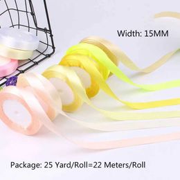 3Pcs Gift Wrap 22 Meters/lot 15mm Width Handmade DIY Material Silk Satin Ribbon for Arts Crafts Sewing Christmas Wedding Party Decor Gift Wrap