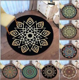 Carpets Retro Mandala Round Carpet For Living Room Nordic Kids Floor Mat Anti Slip Computer Chair Bedroom Rug Home Decor214r267I2880552