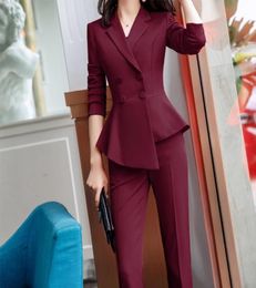 Women039s Two Piece Pants 2021 Formal Elegant Business Blazers Trouser Suits Office 2 Pies Sets Ladies Plus Size Jacket Lady8044370