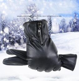 Five Fingers Gloves Women Ladies Winter Warm Soft Pu Leather Outdoor Windproof Touch Screen Mittens Luxurious Super Driving Glove5776364