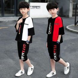 Clothing Sets 2024 Boys Summer Children T-shirt Short Sleeve Pants Set 2 Pieces Kids Baby Clothes 2-10 Years