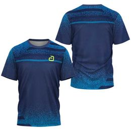Men's T-Shirts Men Table Tennis T-Shirt Undercurrent Pattern Mens Summer Tennis Badminton T-Shirt Top Table Tennis Club Quick Dry Short Sleeve J240509